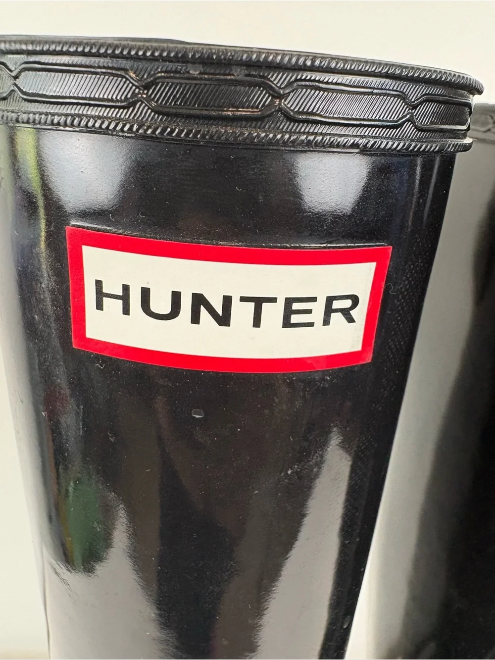 HUNTER Women's Original Adjustable Gloss Tall Rain Boots Size US 8 Black